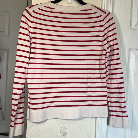 Paris Please Banana Republic cream & red striped cotton sweater, medium - Picture 5 of 5